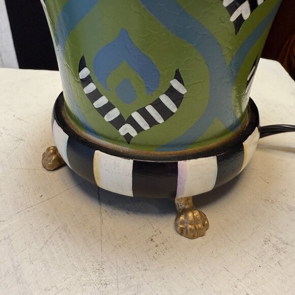 New MACKENZIE CHILDS MADRAS Table Lamp Sold Out HTF Rare No Box Courtly Stripes - Picture 14 of 16